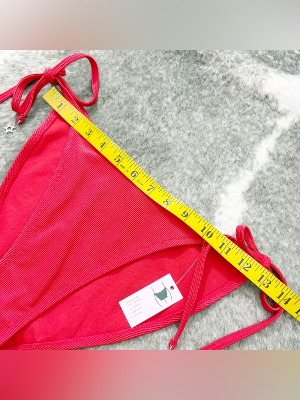 NWT Wild Fable Side Tie Shiny Ribbed Low-Rise High Leg Cheeky Bikini Bottoms S - Picture 12 of 12